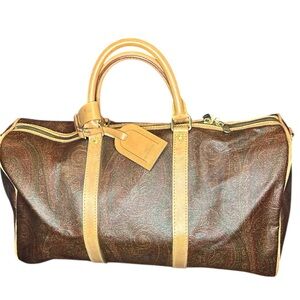 ETRO Milano Burgundy Maroon paisley vintage Duffel Bag